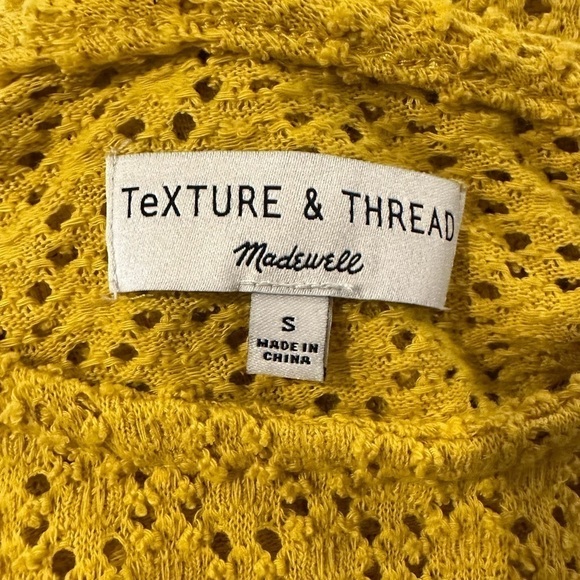 Madewell Texture & Thread Eyelet Flutter Sleeve Top Mystic Yellow Size Small - Picture 7 of 7